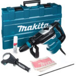 Makita AVT Abbruchhammer mit Transportkoffer, Zusatzgriff, Schmierfett und Zubehör.