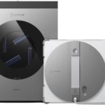 ECOVACS WINBOT Fenster-putzroboter mit Ladestation für die automatische Reinigung von Glasflächen.