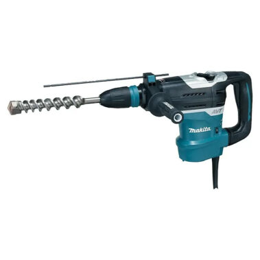 Makita AVT Abbruchhammer mit eingesetztem Spitzmeißel für Beton- und Mauerwerksarbeiten.